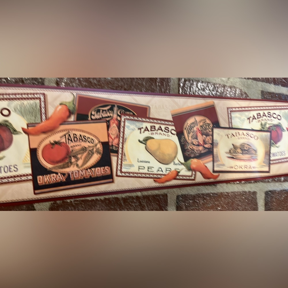 Tabasco Brand Wallpaper Border 9 1/2 feet - Picture 3 of 4